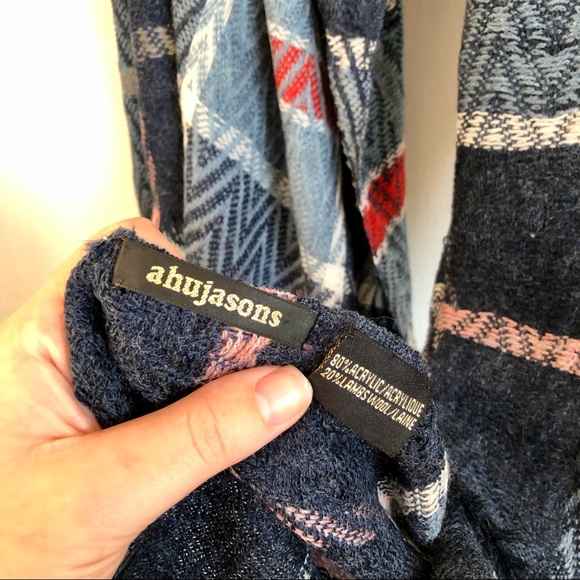 Anthropology Ahujasons Chevron Printed Plaid Scarf - Picture 4 of 5